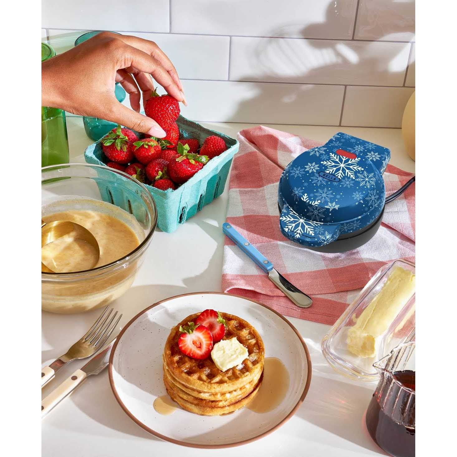 Bella Red Puppy 4 Nonstick Mini Waffle Maker