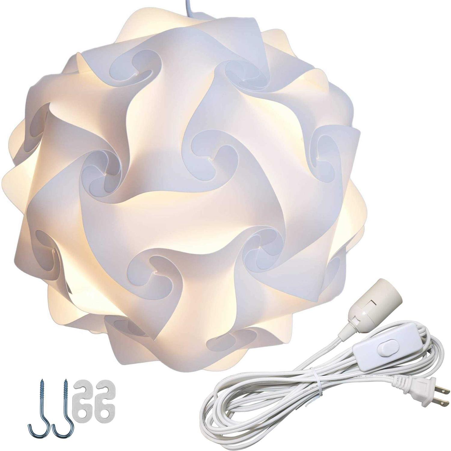 Lightingsky DIY IQ Jigsaw Puzzle Lamp Shade Ceiling Pendant Lampshade Kit with 15 Feet Hanging Cord