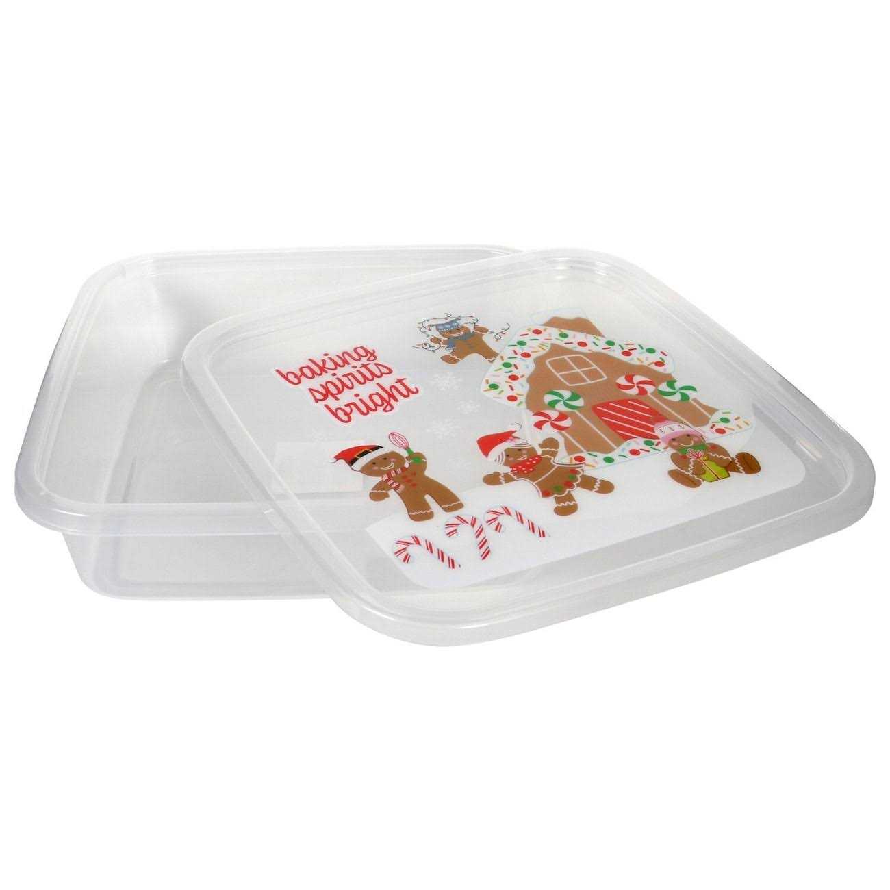 Christmas House(R) Christmas-Themed Square Plastic Containers