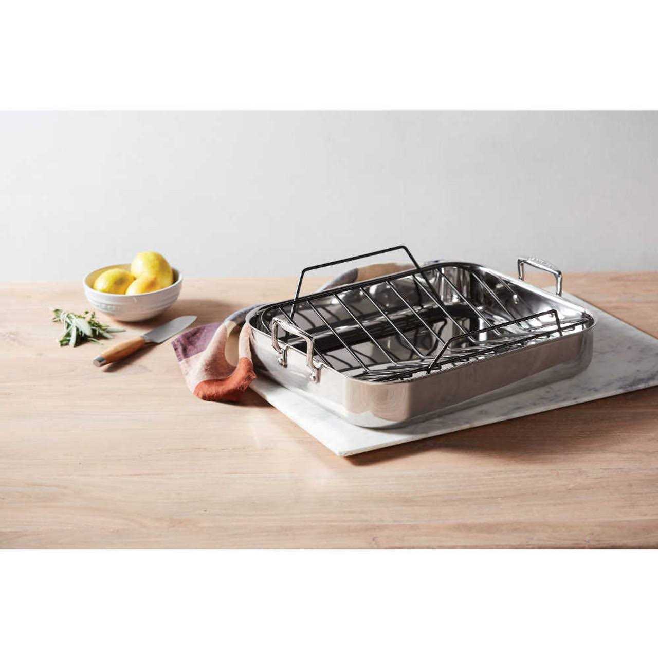 Le Creuset Large Stainless Steel Roasting Pan with Nonstick Rack