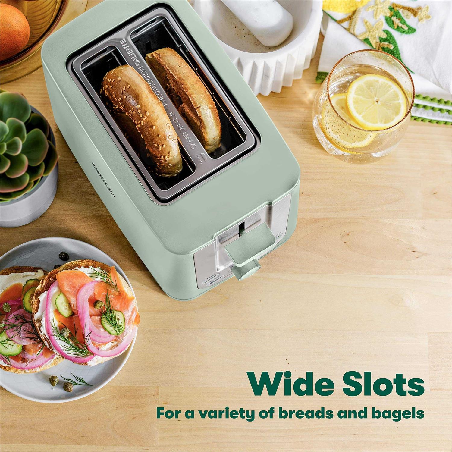 BELLA 2 Slice Toaster with Auto Shut Off Extra Wide Slots & Removable Crumb Tray and Cancel