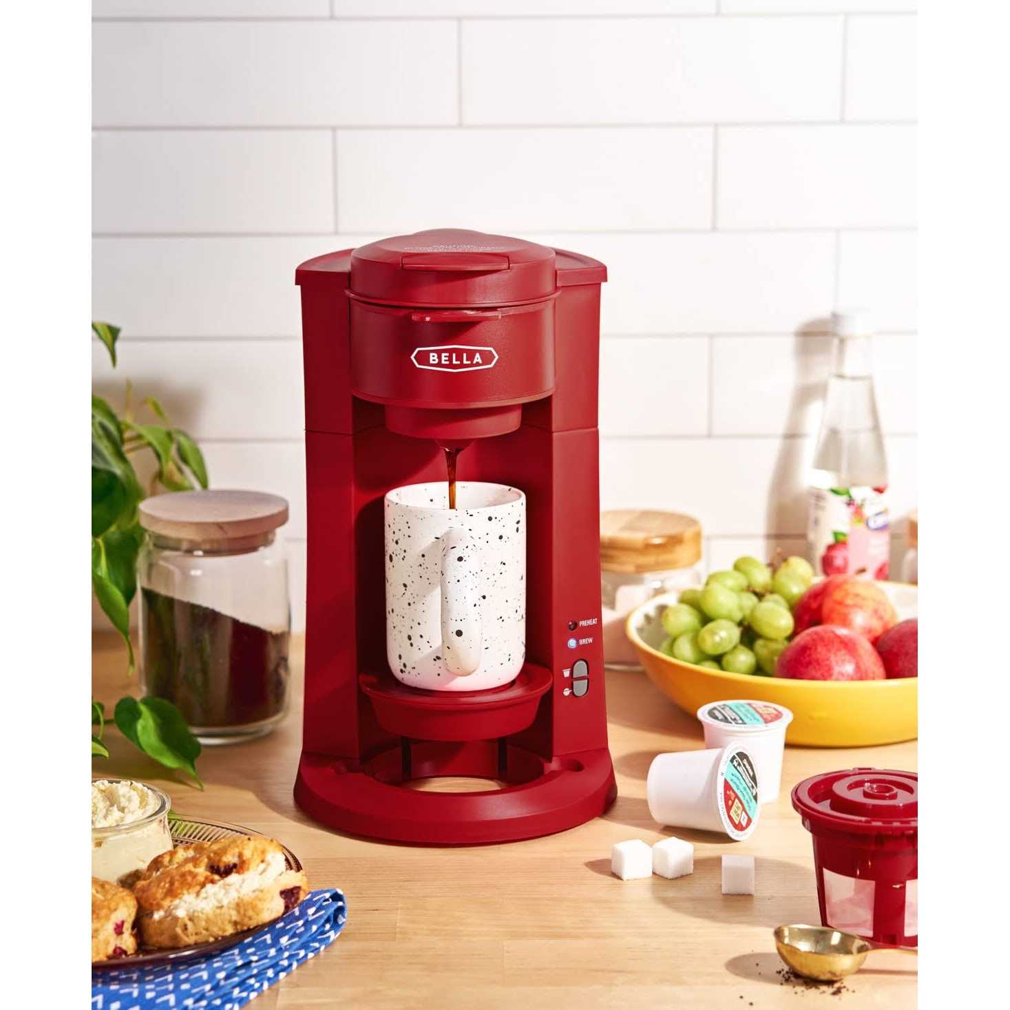 Bella 15 oz. Dual Brew Single Serve Coffee Maker with Auto Shutoff