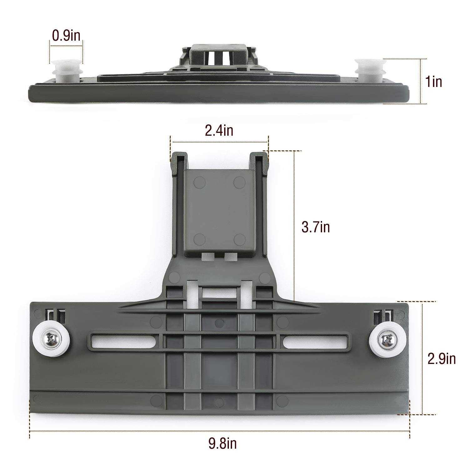W10350376 Dishwasher Top Rack Adjuster Parts by Romalon Replacement for Whirl-pool Heavy Duty Wheels Upgraded Metal Screw Replaces W10712394