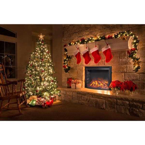 Hanover Fireside Freestanding 5116 BTU Electric Fireplace Heater Insert with Remote Control and Timer