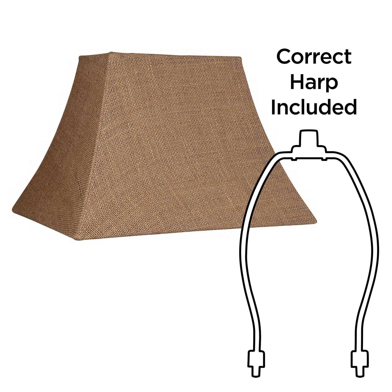 Springcrest Set of 2 Rectangular Lamp Shades Natural Medium 10 inch Wide x Deep at Top Wide x Deep at Bottom