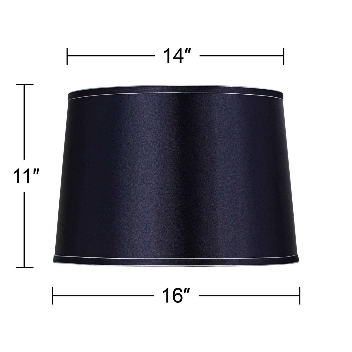 Springcrest Brentwood Sydnee Silver Trim Drum Shade 14x16x11