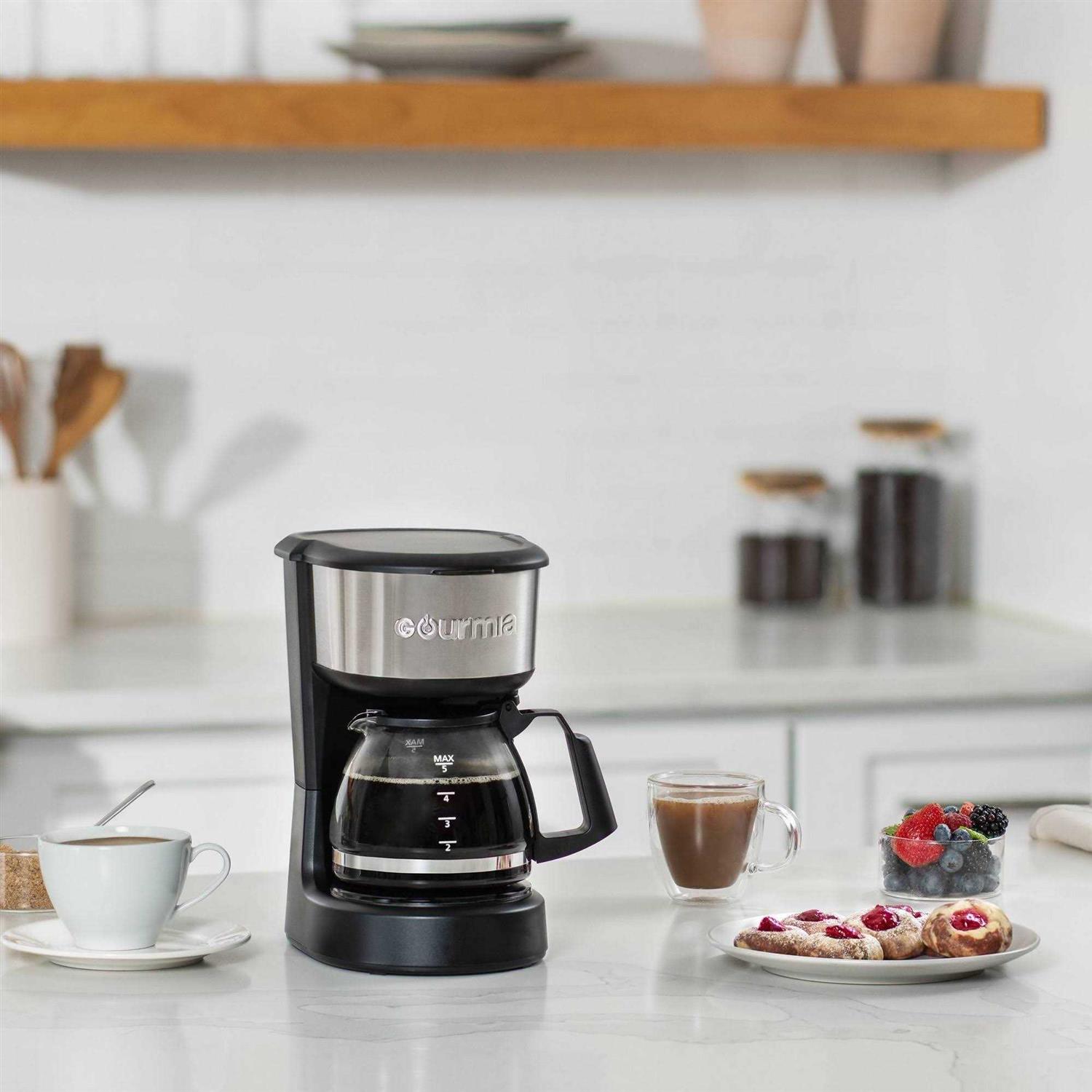 Gourmia 5 Cup One-Touch Switch Coffee Maker with Auto Keep Warm Black