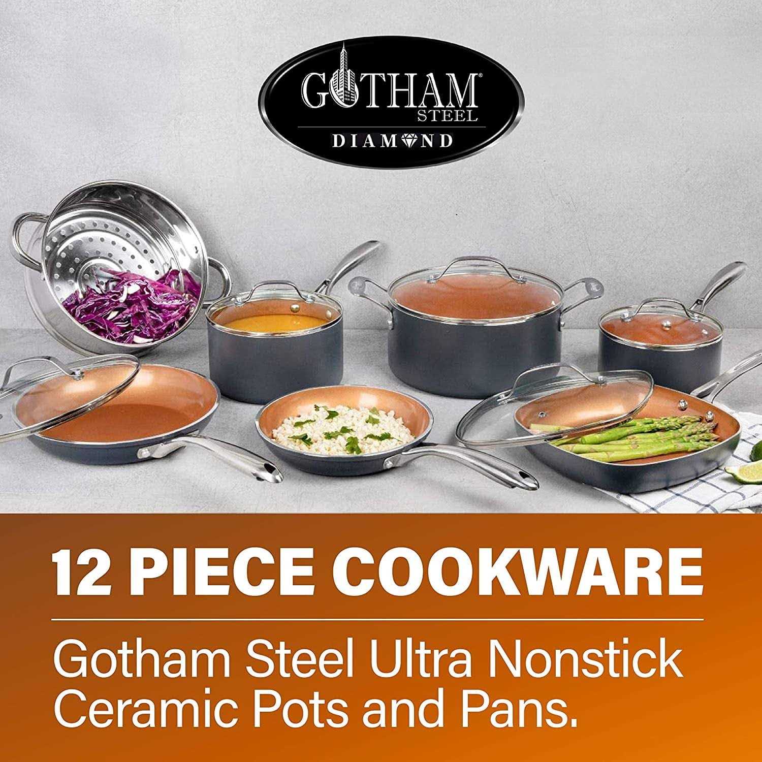 Gotham Steel 12-Piece Cookware Set