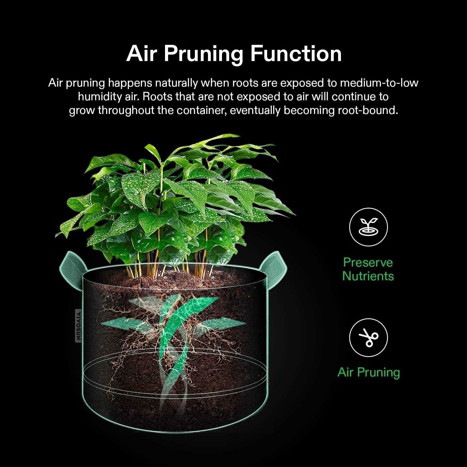 VIVOSUN 5-Pack 5 Gallon Grow Bags Plant Fabric Handles