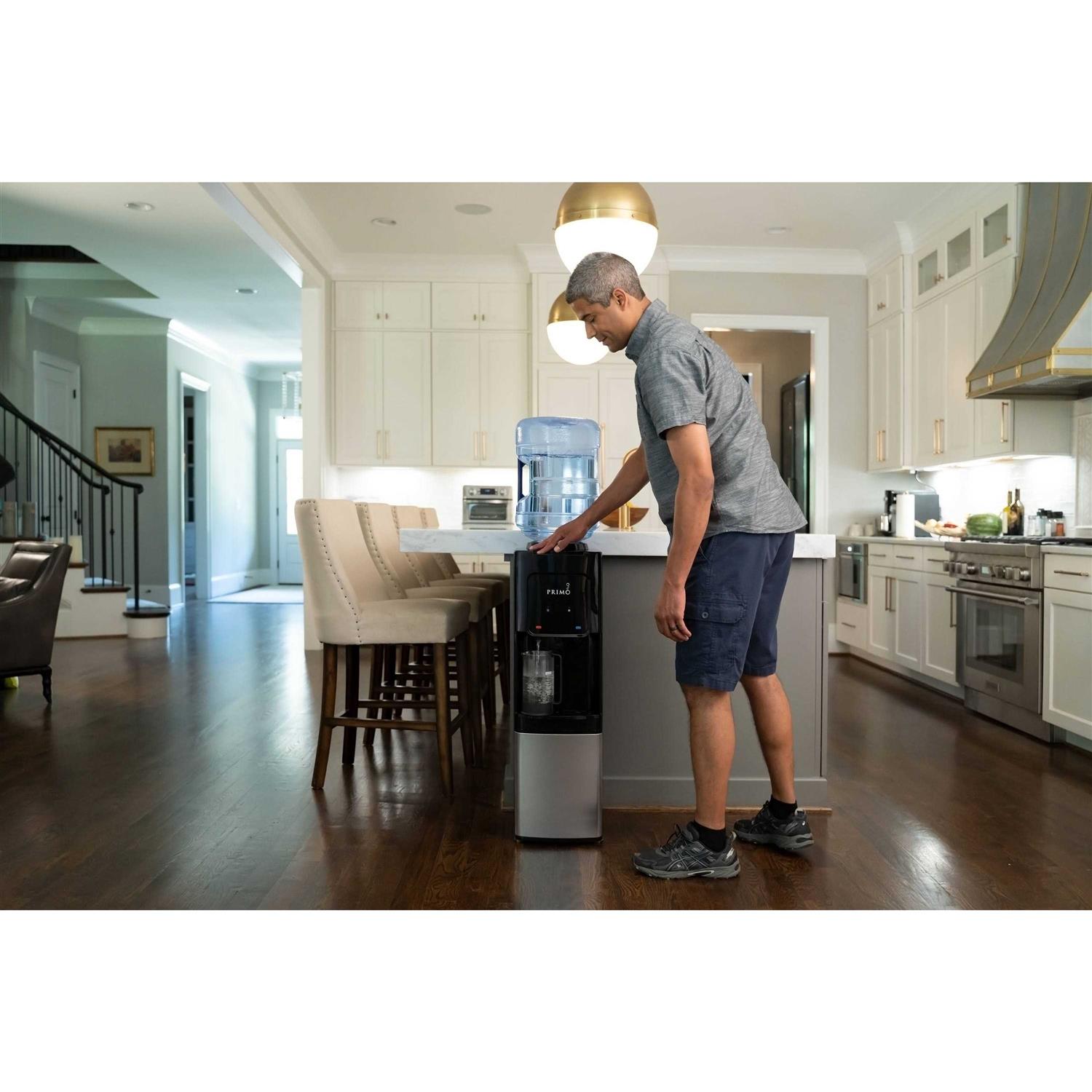 Primo Top Loading Black Top-Loading Cold and Hot Water Cooler Stainless Steel 601300