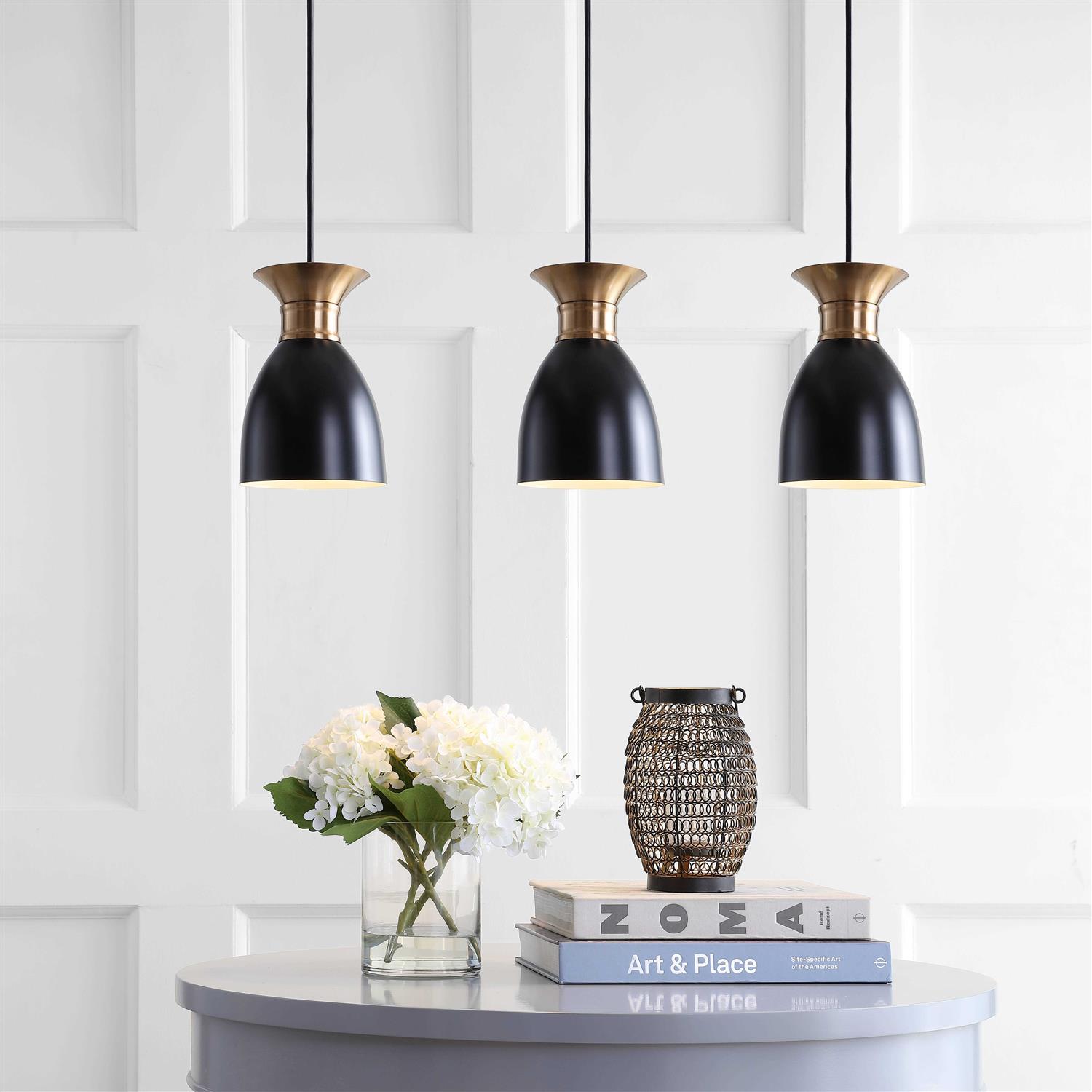 JONATHAN Y JYL6138A Edison 33.25 Linear 3-Light Metal LED Pendant