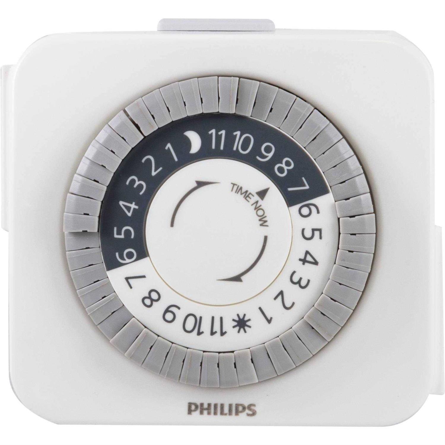 Philips 24-Hour Indoor Plug-in Mechanical Timer 2 Polarized Outlets