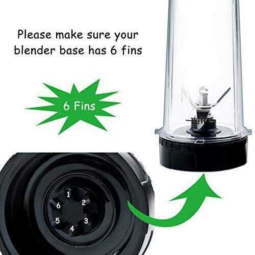 Replacement Parts for Nutri Ninja, Blender 6 Fins Blade Assembly and 2 Pack 16 O