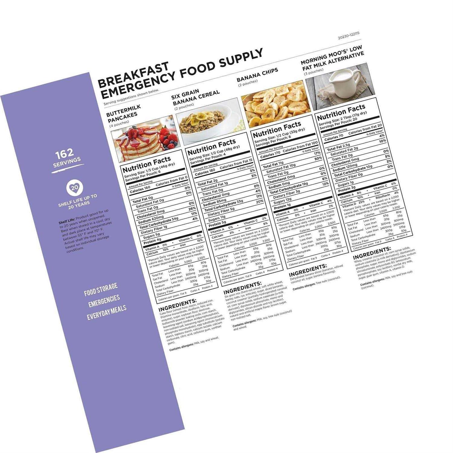 Augason Farms Breakfast Emergency Food Supply Pail