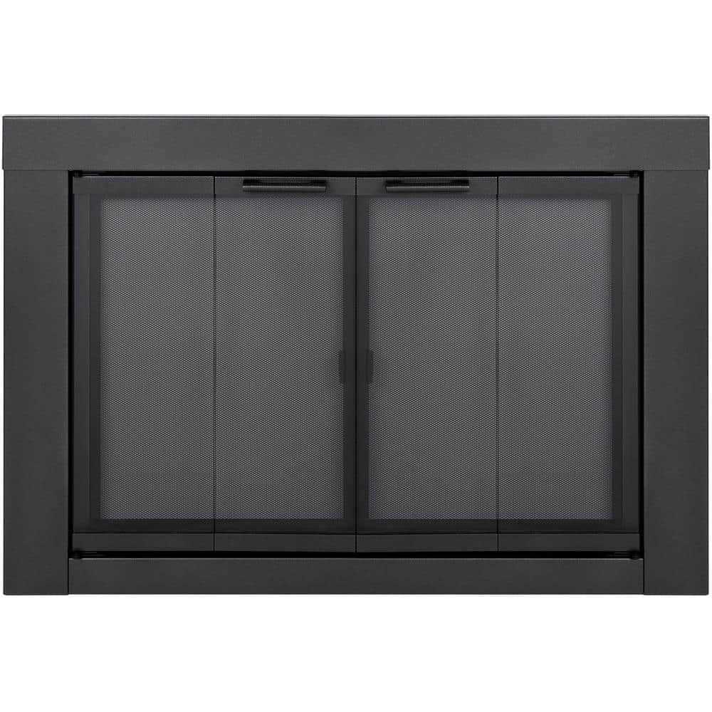 Pleasant Hearth Carson Vintage Iron Glass Fireplace Doors