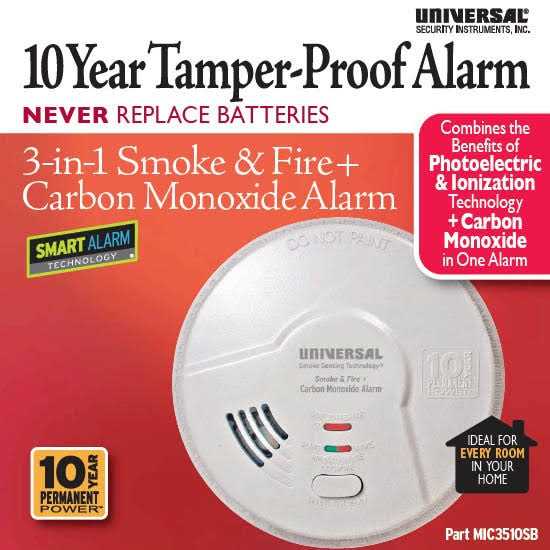 USI 3-in-1 Smoke, Fire and Carbon Monoxide Smart Alarm 10 Year Sealed Battery