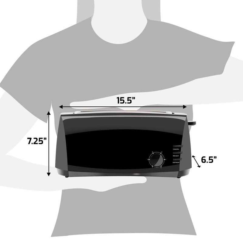 Elite Gourmet 4 Slice Long Slot Cool Touch Toaster