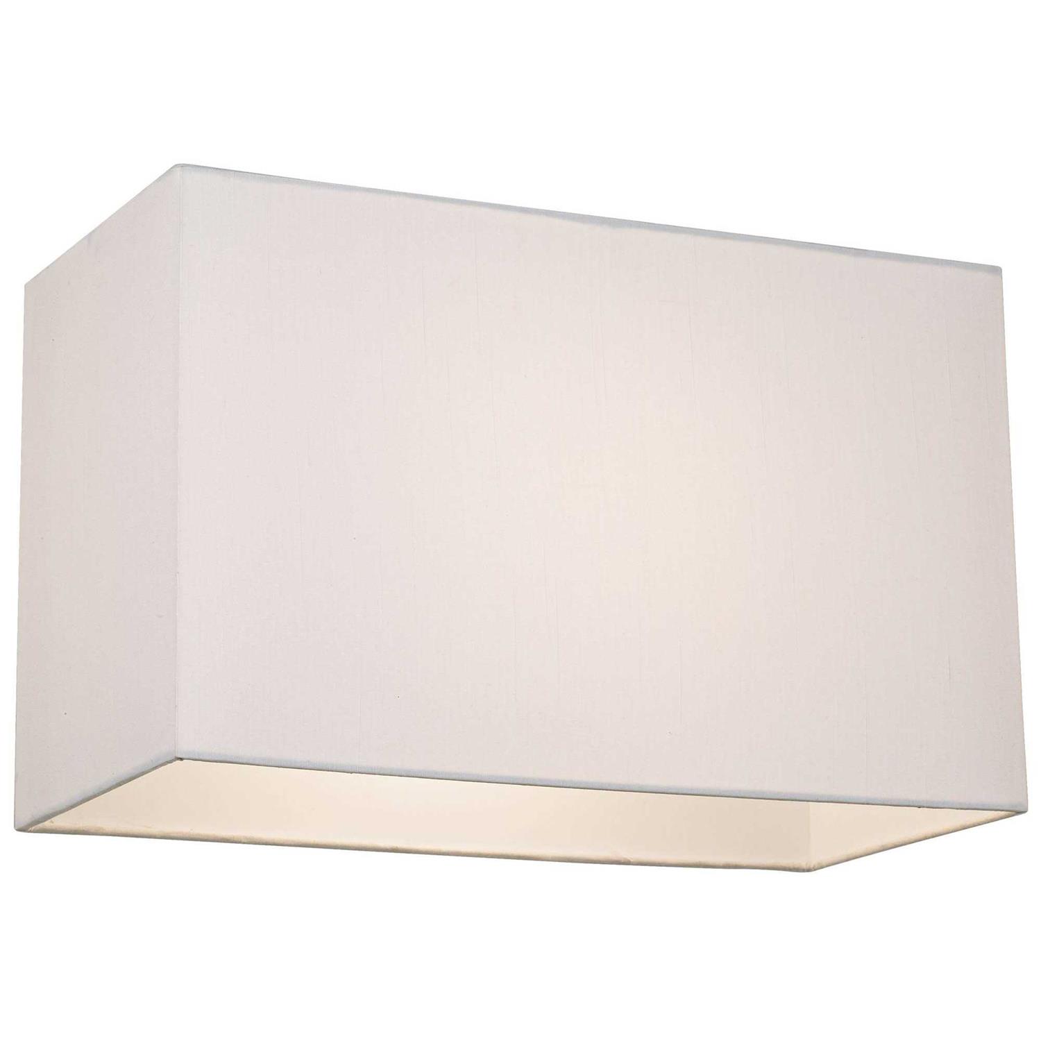 Springcrest Set of 2 White Medium Hardback Rectangular Lamp Shades 16 Wide x 8 Deep x 10 High Replacement with Harp and Finial