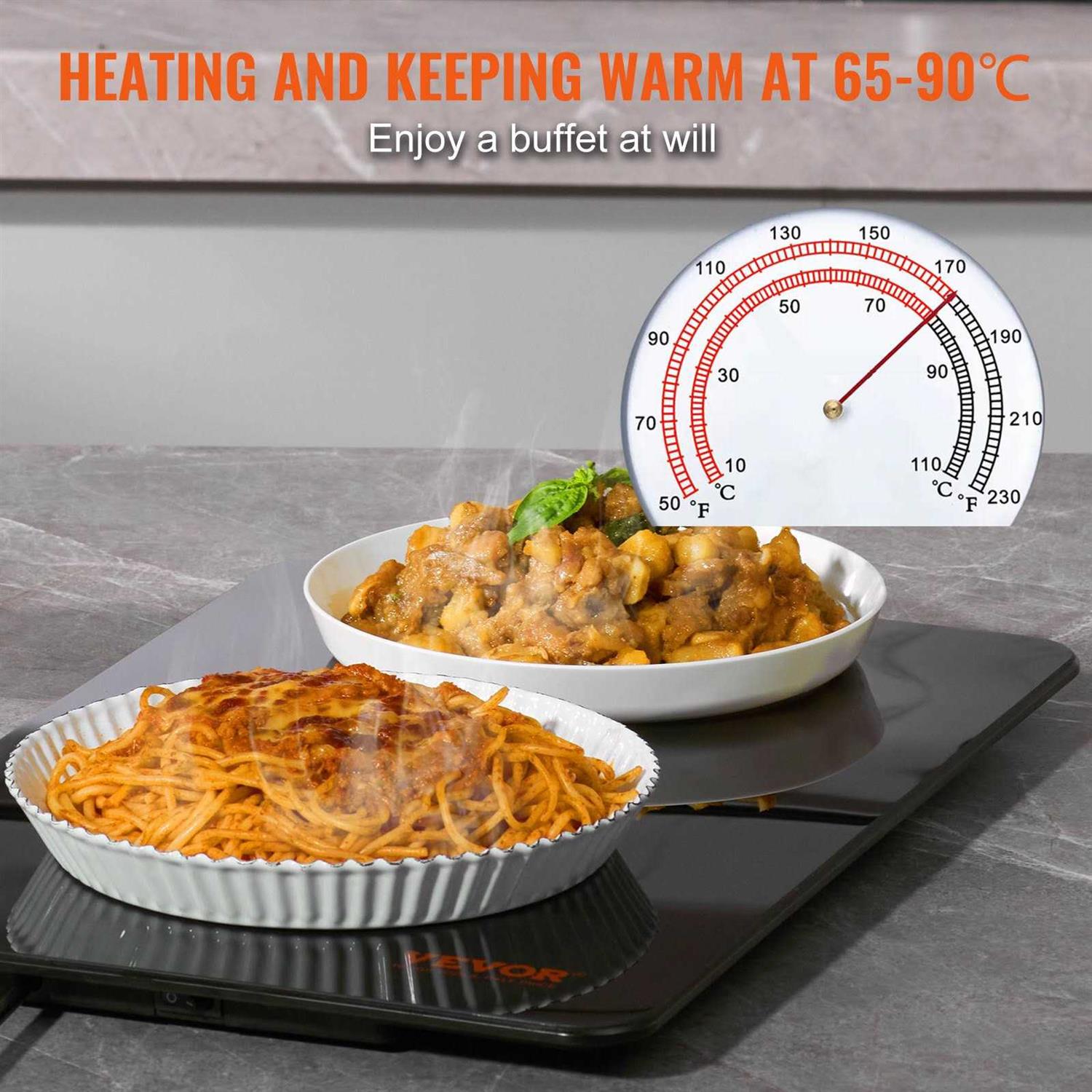 VEVOR Electric Warming Tray Food Warming Trays for Buffet Fast Heating Warming Trays
