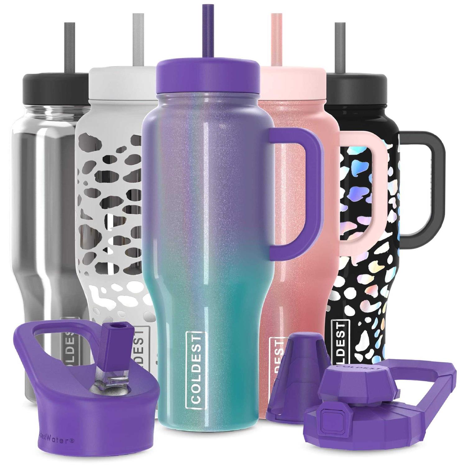 Coldest Limitless Bottle Water Bottle with Handle and 3 lids