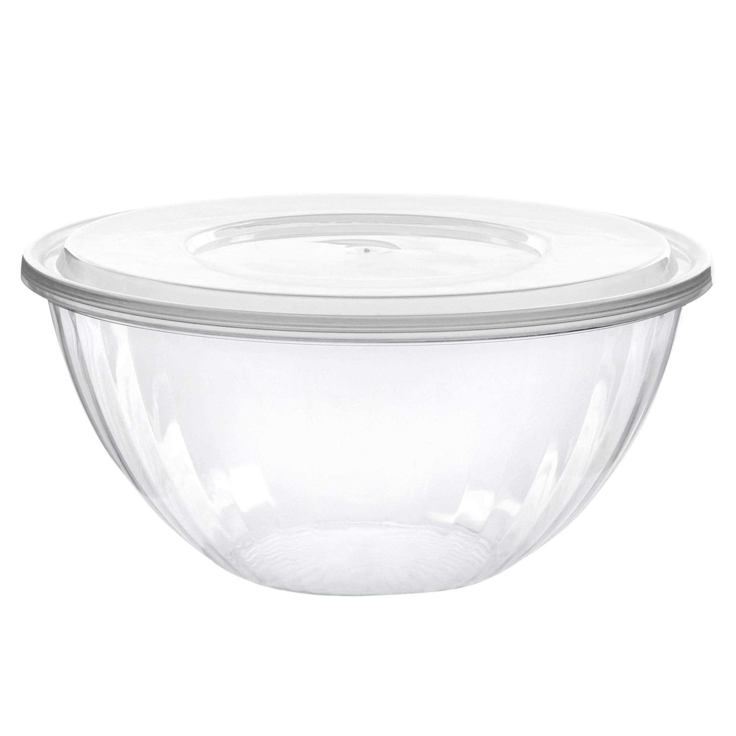 Plasticpro Disposable Round Crystal Clear Plastic Serving Bowls Party Snack Or Salad Bowl