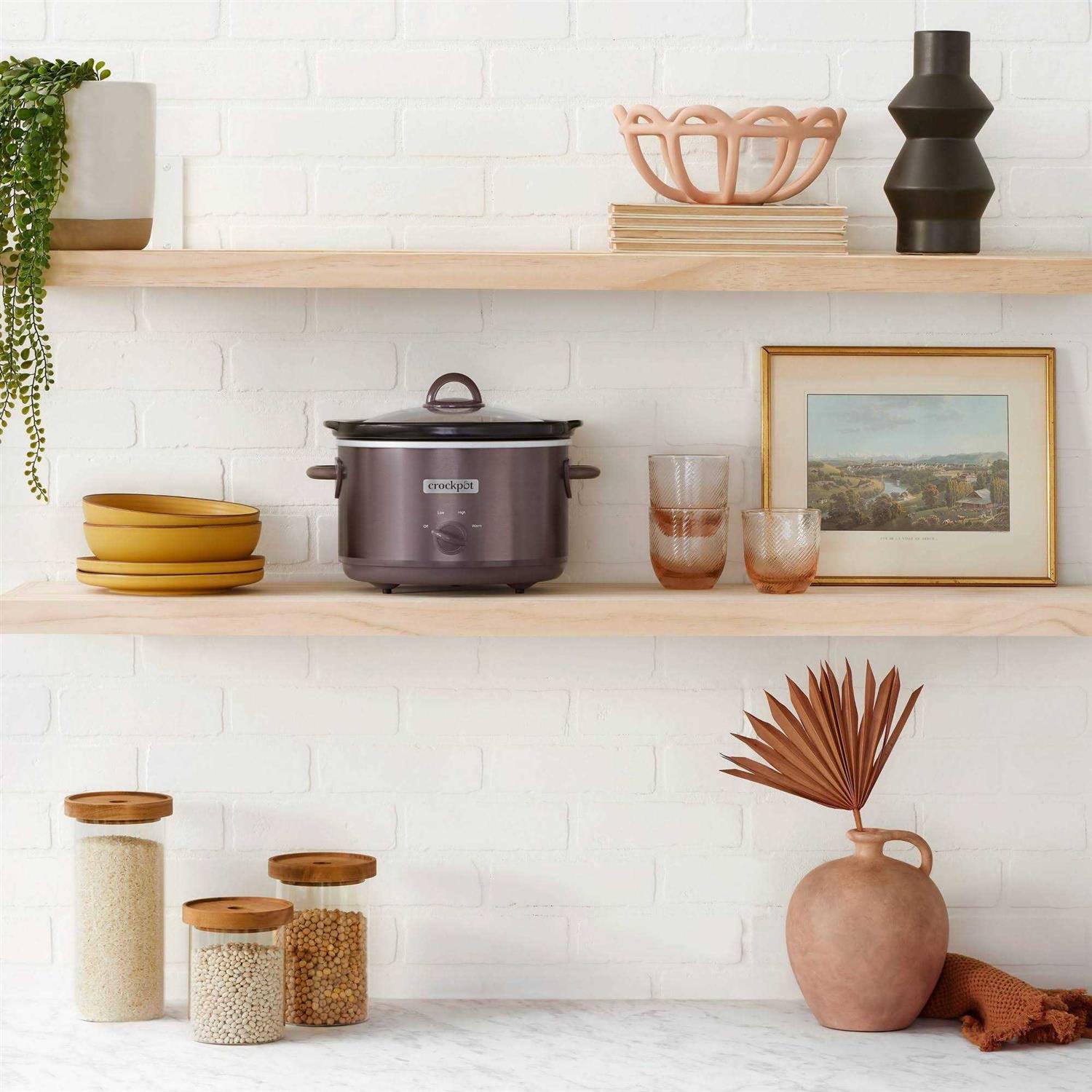 Crock-Pot 4.5-Quart Cafe Mocha Manual Slow Cooker