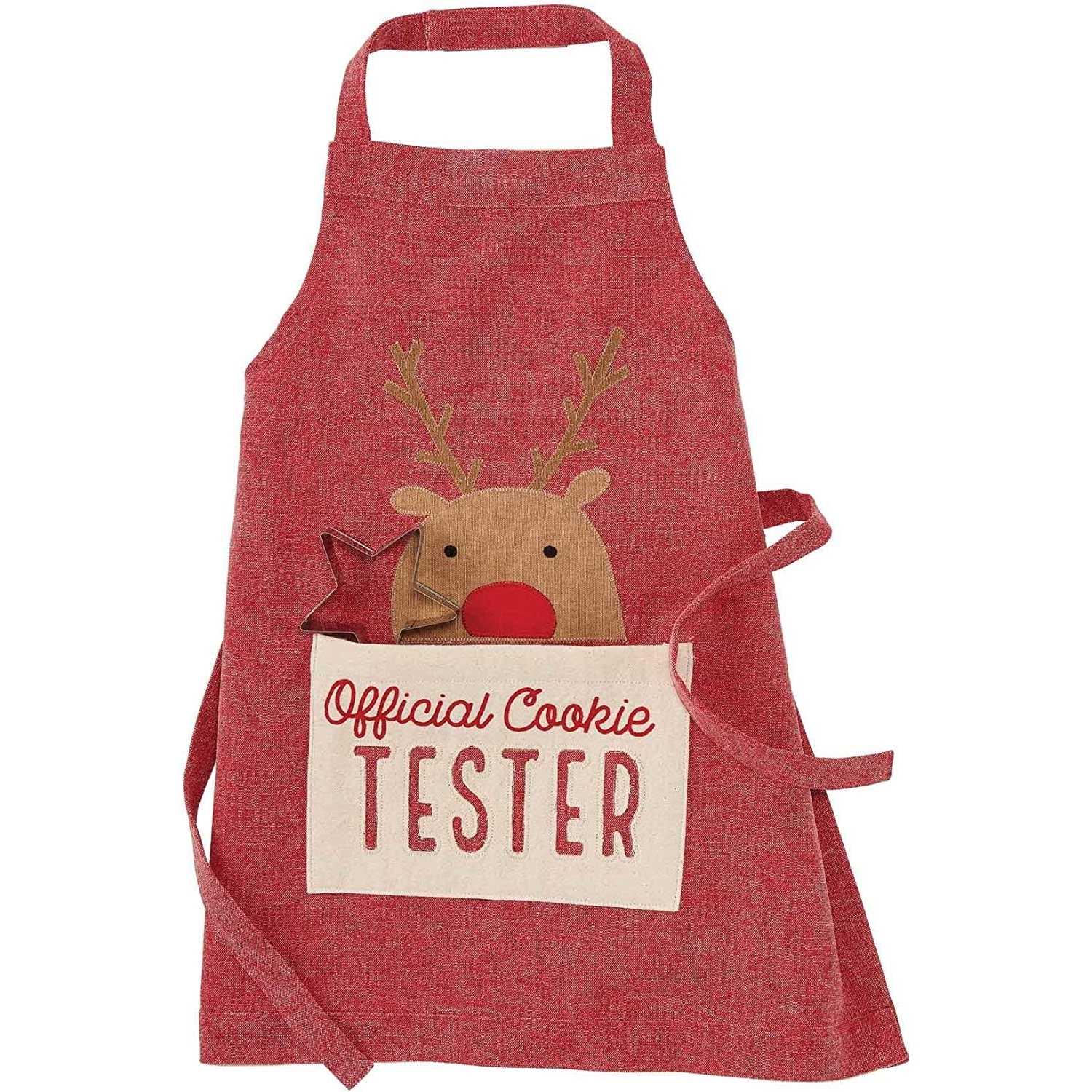 Mud Pie Reindeer Christmas Apron Set