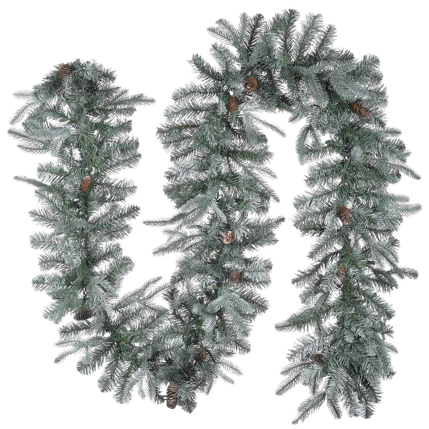 National Tree Frosted Arctic Spruce Garland with Clear Lights 9