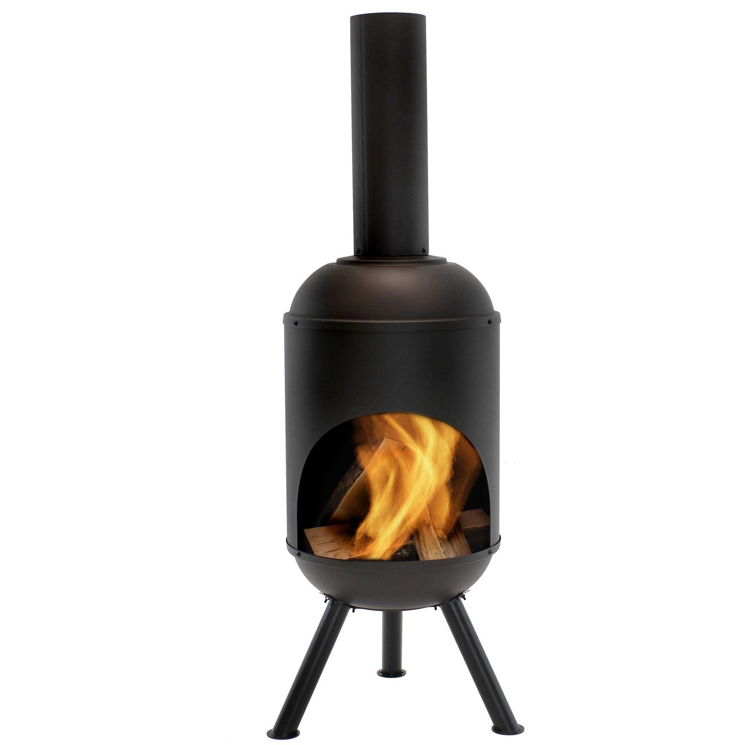 Sunnydaze Steel Outdoor Wood-Burning Chiminea Fire Pit