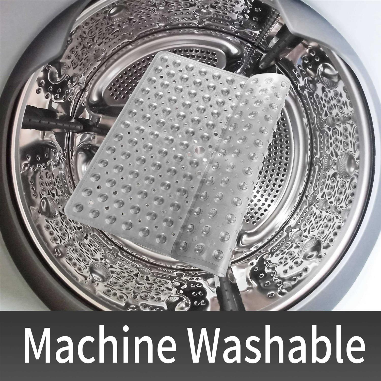 Yimobra Shower Bathtub Mat Non Slip, 21×21 Inch, Soft Square Bath Mat For Tub with Suction Cups and Drain Holes