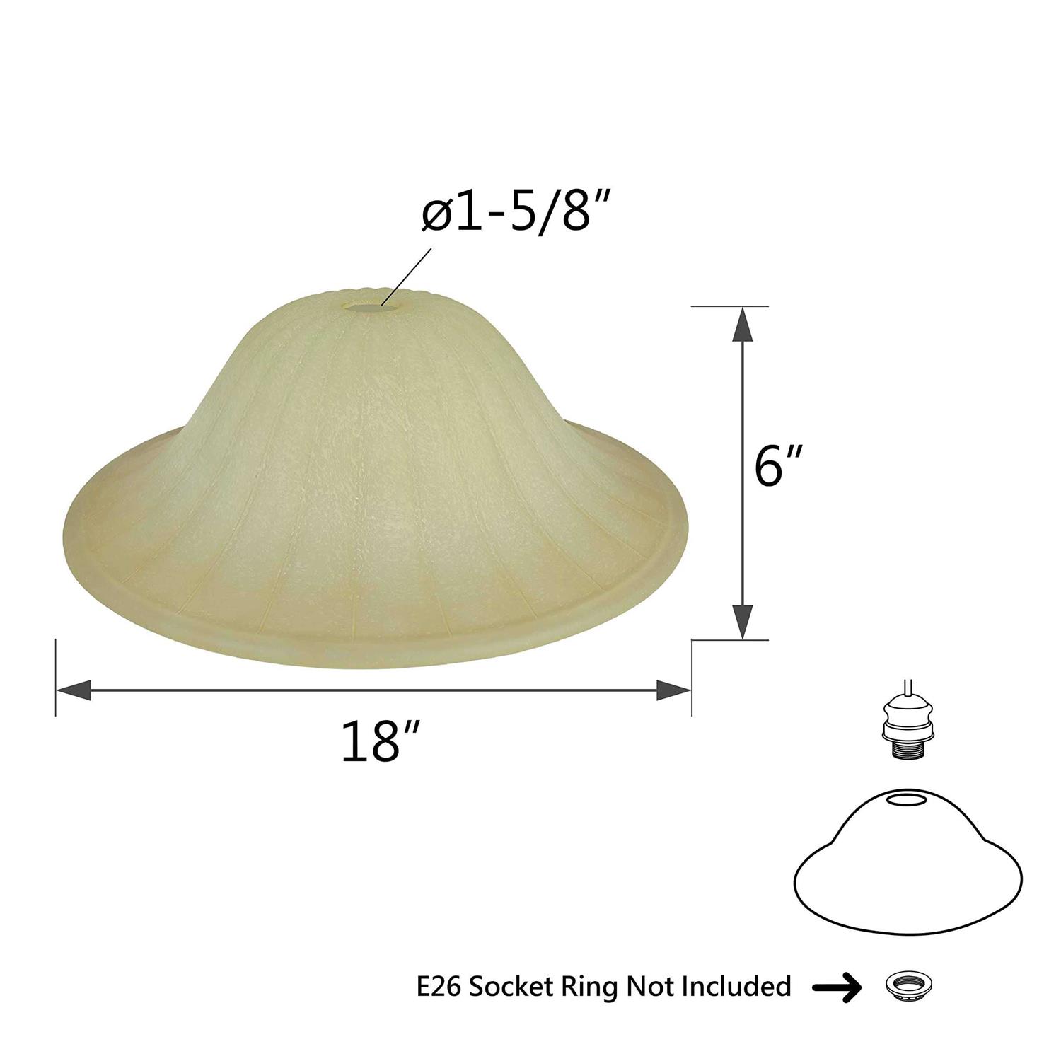 Aspen Creative 23092-01 Amber Transitional Style Replacement Torchiere Glass Shade