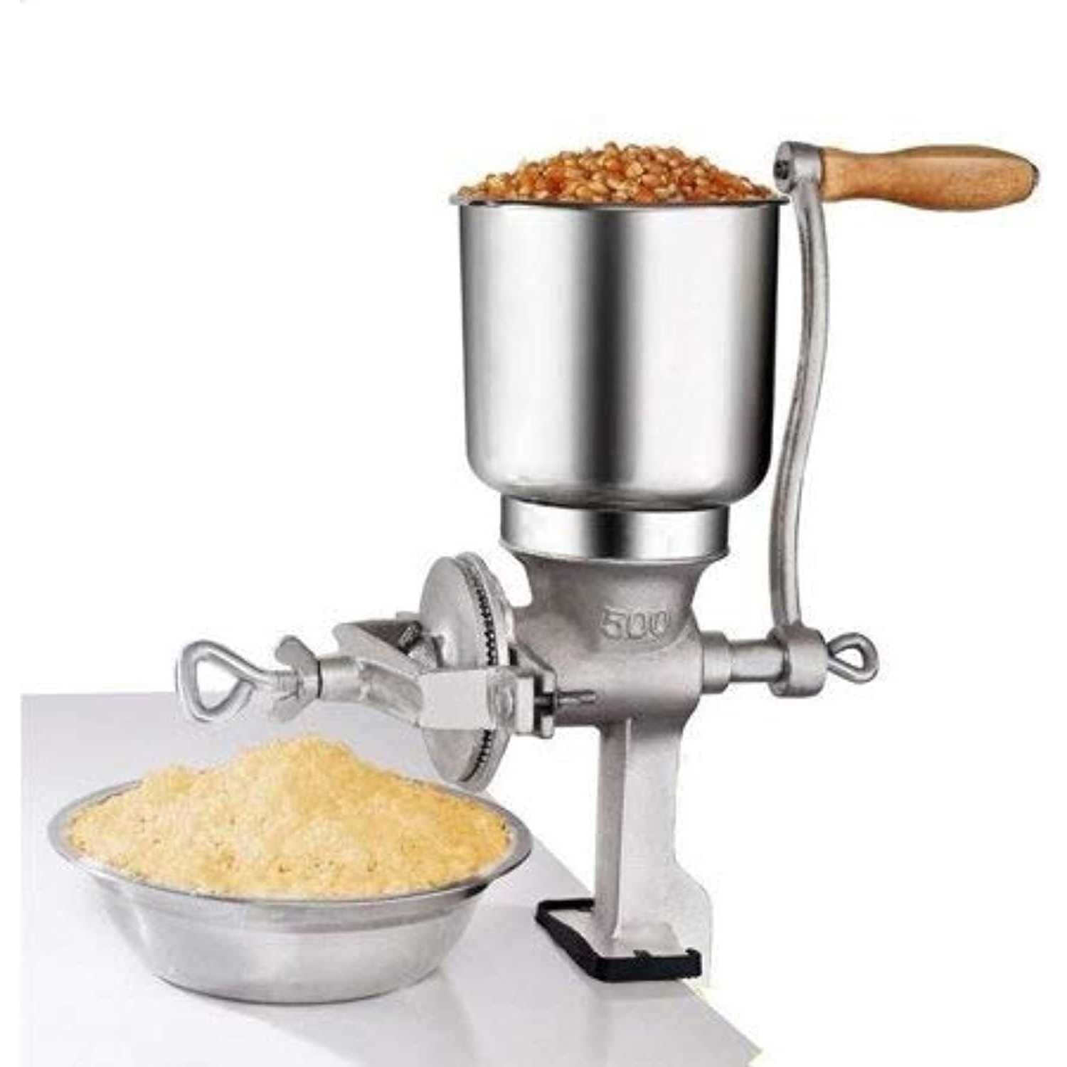 Ejoyous Hand Crank Grain Mill Table Clamp Manual Corn Grain Grinder Cast Iron Mill Grinder for Grinding Nut Spice Wheat Coffee Home Kitchen