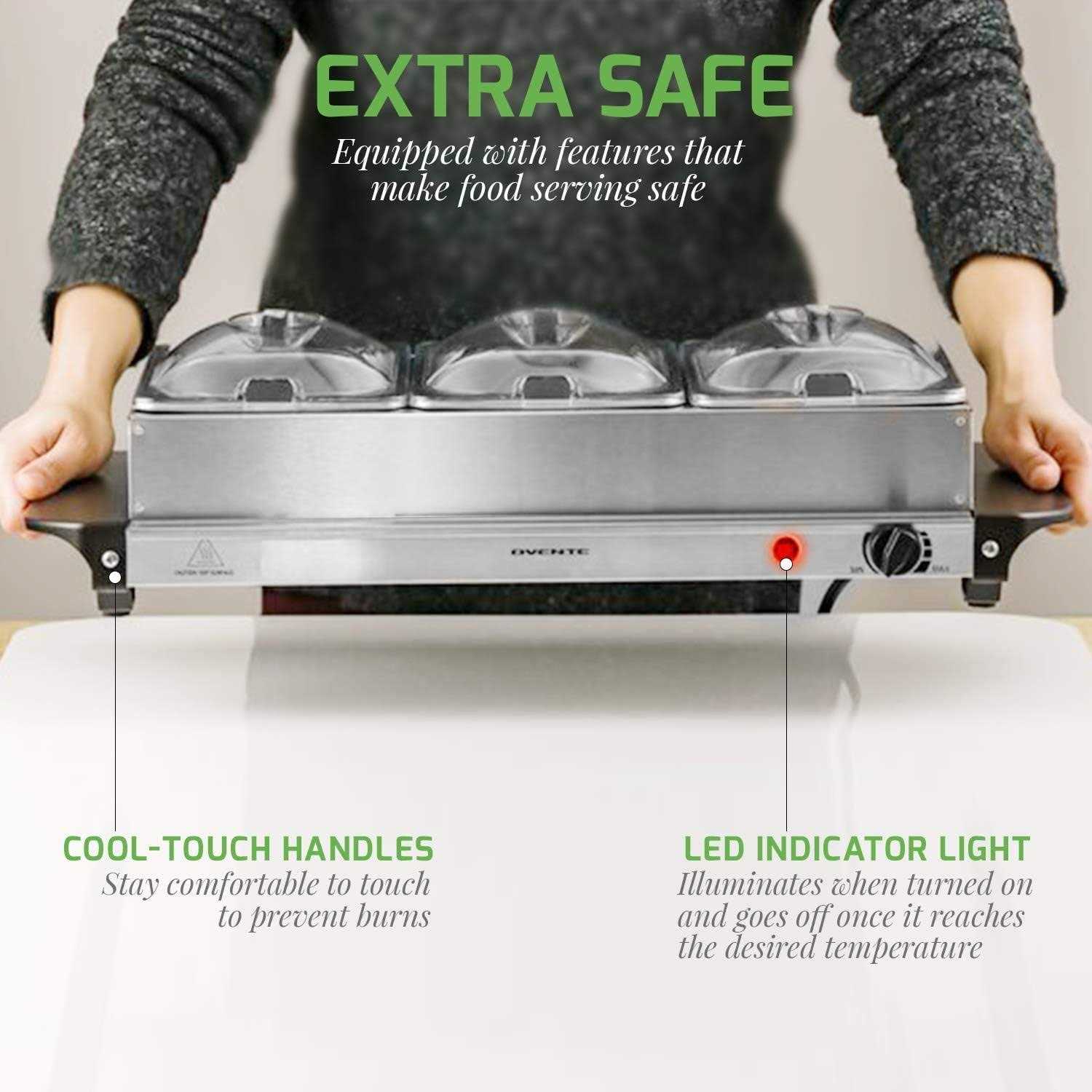 Ovente Electric Buffet Server & Food Warmer Temperature Control Perfect for Parties