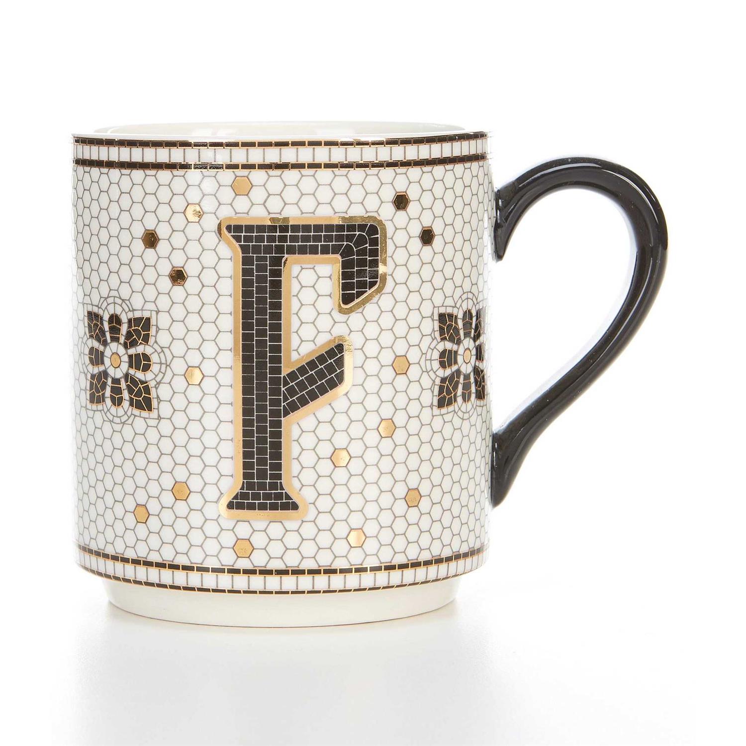 Bistro Tile Margot Monogram Mug by Anthropologie