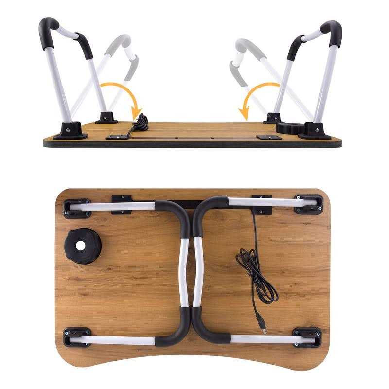 Slendor Laptop Desk Laptop Bed Stand Foldable Laptop Table Folding Breakfast Tray Portable Lap Standing Desk Reading and Writing Holder with Drawer