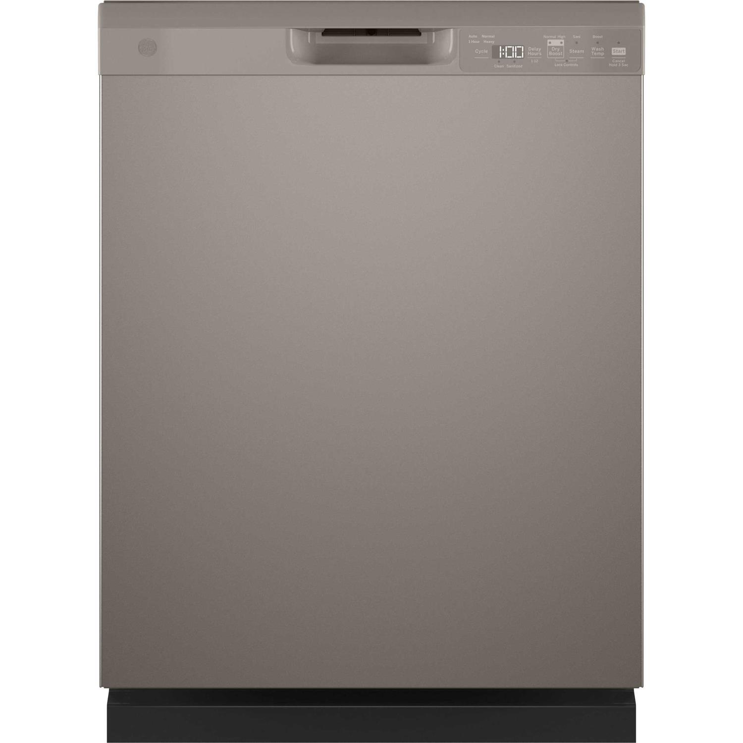 GE Front Control With Plastic Interior Dishwasher With Sanitize