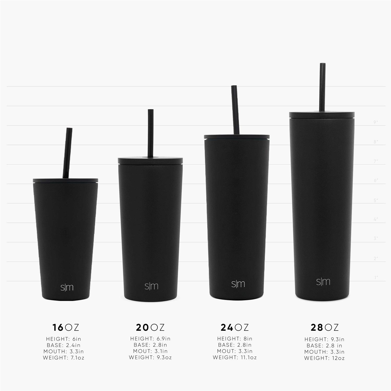 Simple Modern Classic Tumbler with Straw Lid & Flip Lid Travel Mug Gift Vacuum Insulated Coffee Beer Pint Cup