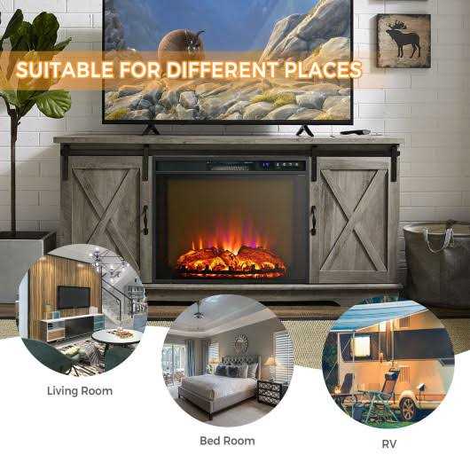 Costway 26 Inch Recessed Electric Fireplace heater W/ Remote Control