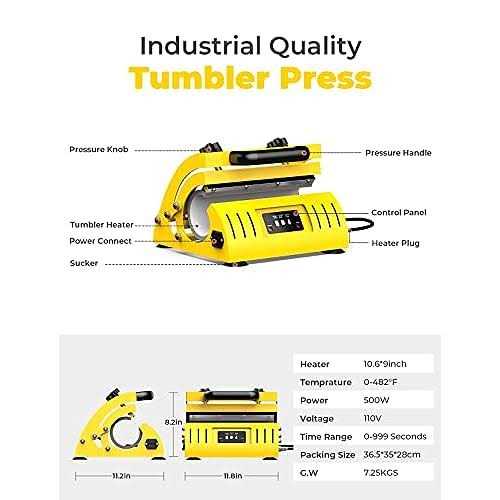 Upgraded Tumbler Heat Press 20 and 30 OZ Tumbler Press fits 16oz 20oz 30oz Skinny Sublimation Tumblers