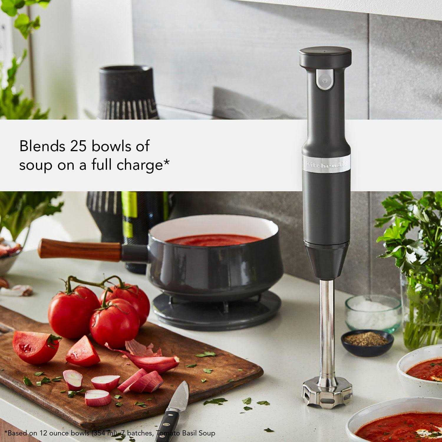 KitchenAid Cordless Variable Speed Hand Blender with Chopper and Whisk Attachment