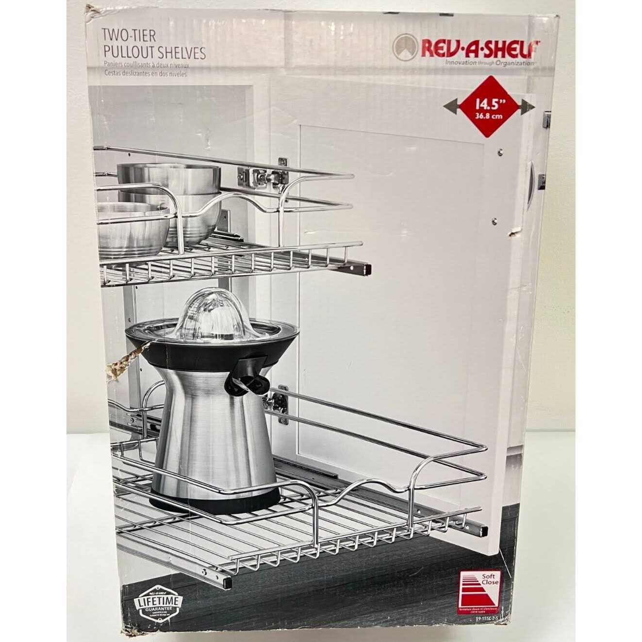 Rev-A-Shelf 2-Tier Pull Out Metal Soft Close Baskets & Organizers 59-15SC-2-5