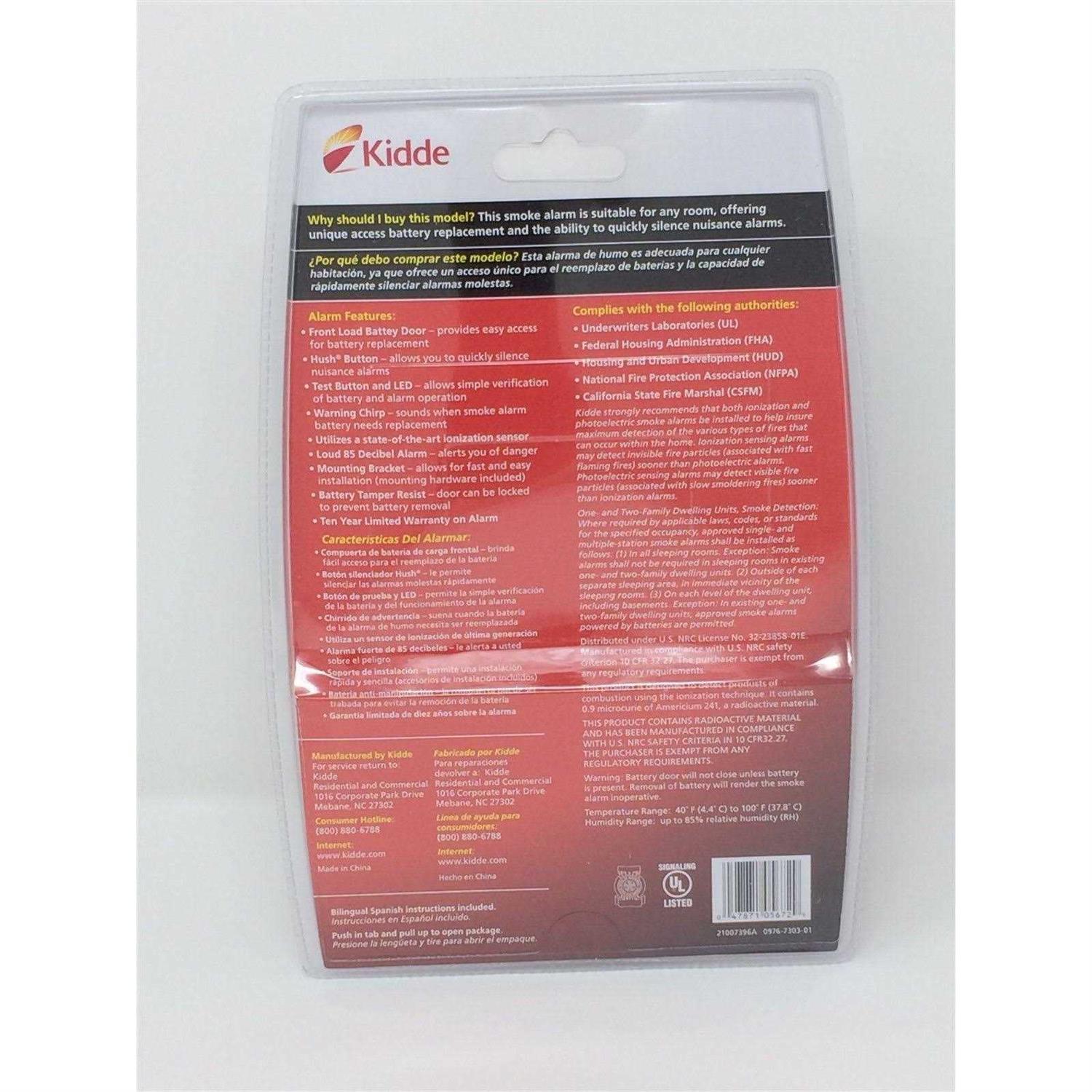 Kidde Fire Ionization Smoke Alarm