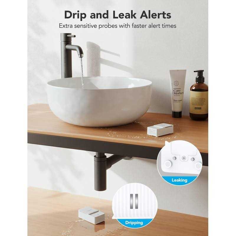 Goveelife Wifi Water Ieak Detector 2 for Home, Smart Water Ieak Sensor 4 Pack With 100db Adjustable Alarm and App Alerts