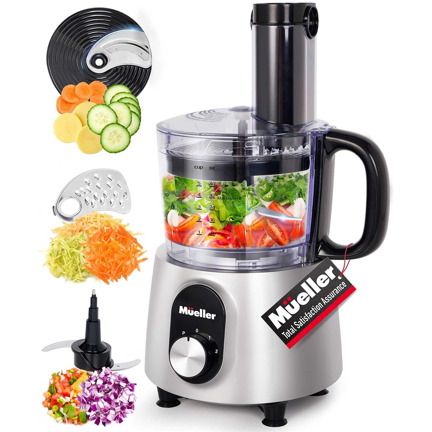 Mueller Ultra Prep Food Processor Chopper for Dicing, Slicing, Shredding, Mincing, and Pureeing