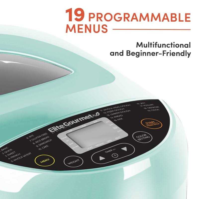 Elite Gourmet 2-lb Programmable Bread Machine Maker