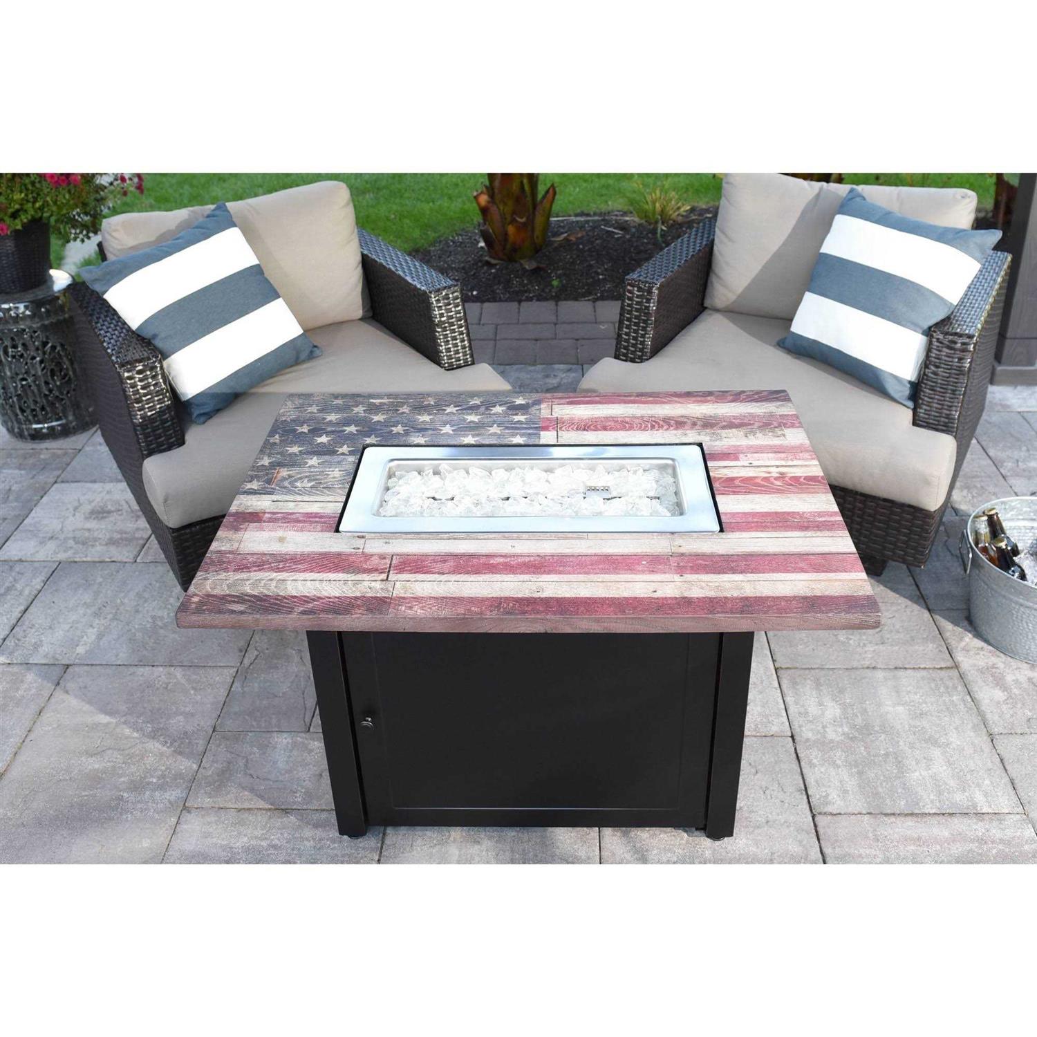 Endless Summer The Americana Rectangular Gas Outdoor Fire Pit