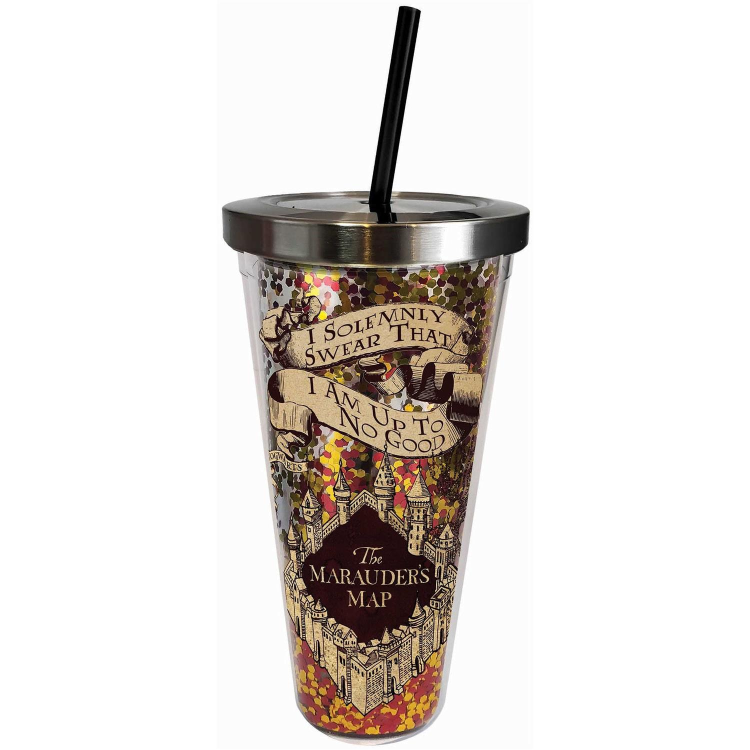 Spoontiques Harry Potter Tumbler Glitter Cup with Straw