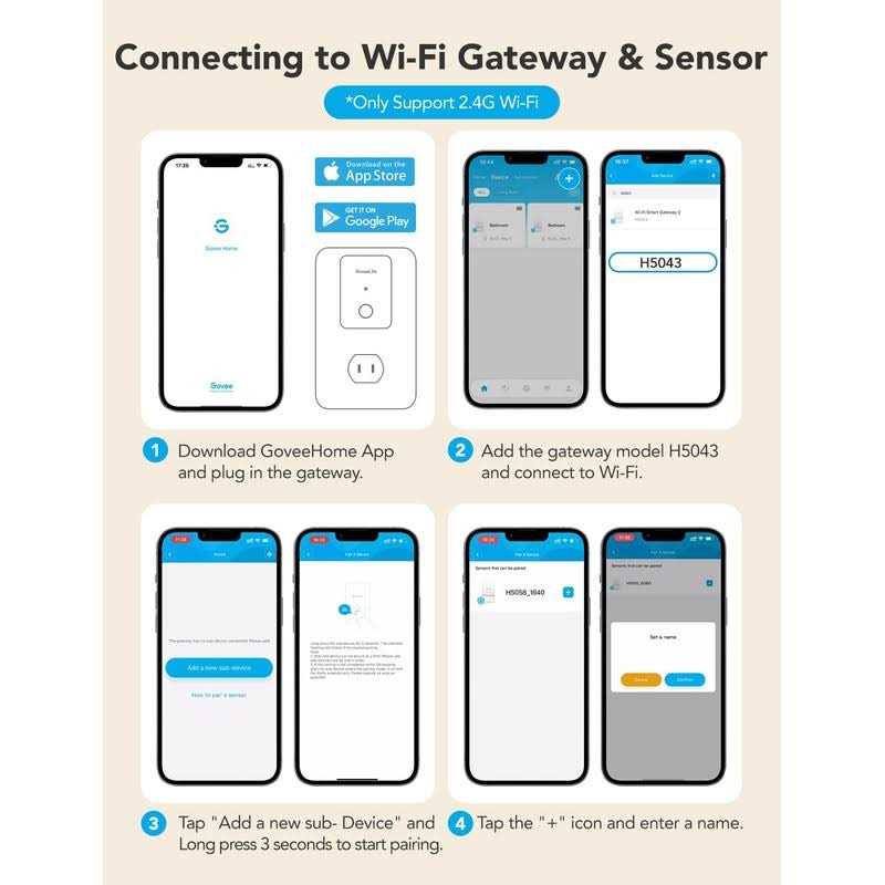 Goveelife Wifi Water Ieak Detector 2 for Home, Smart Water Ieak Sensor 4 Pack With 100db Adjustable Alarm and App Alerts