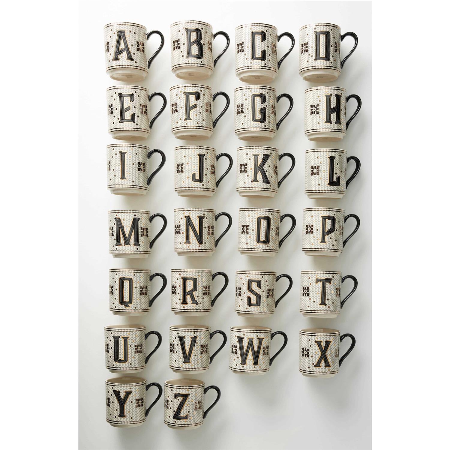 Bistro Tile Margot Monogram Mug by Anthropologie