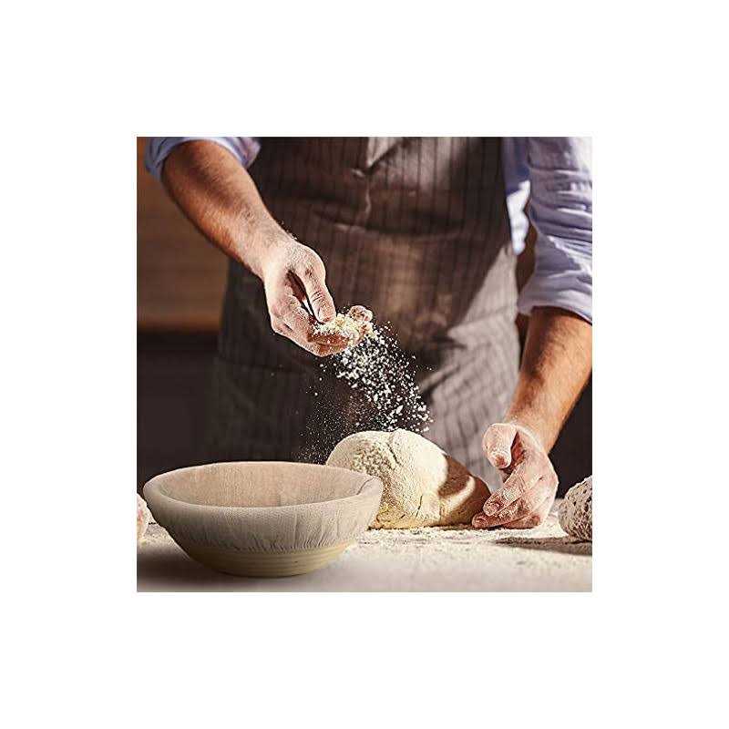 SHOTBOW 6 Packs Round Bread Proofing Basket Cloth Liner Rattan Baking Dough Basket Cover Natural Rattan Banneton Proofing Cloth